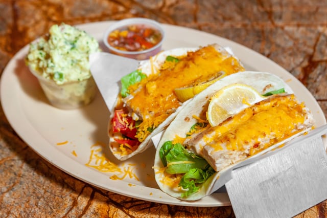 Grilled Fish Mahi Tacos.